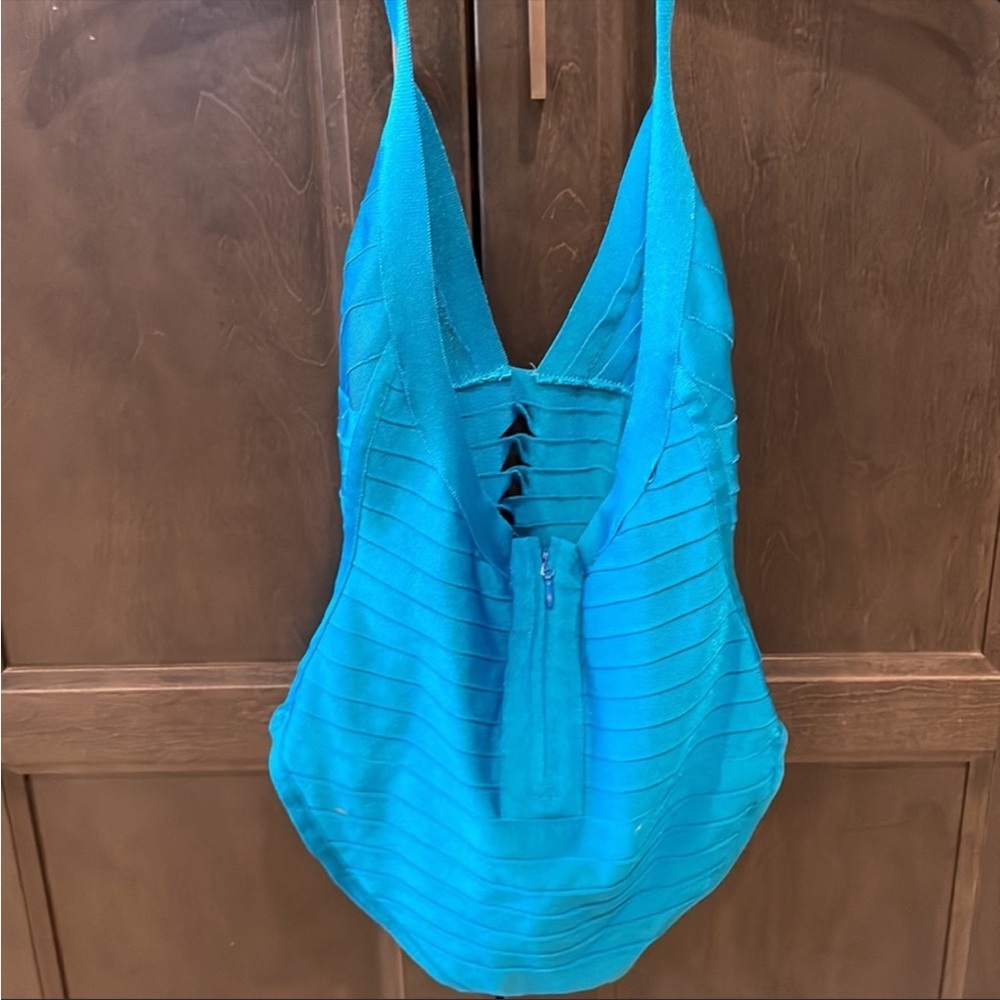 Hervé Leger Michelli Twist Detail Bandage Blue One Piece Swimsuit 🩱❤️ HL - Picture 7 of 12